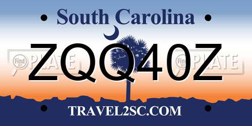 ZQQ40Z South Carolina License Plate