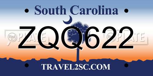 ZQQ622 South Carolina License Plate