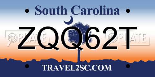 ZQQ62T South Carolina License Plate