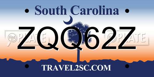 ZQQ62Z South Carolina License Plate
