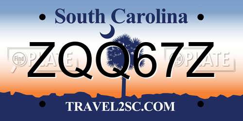 ZQQ67Z South Carolina License Plate