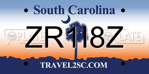 ZR1I8Z South Carolina License Plate