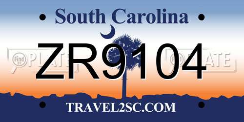 ZR9104 South Carolina License Plate