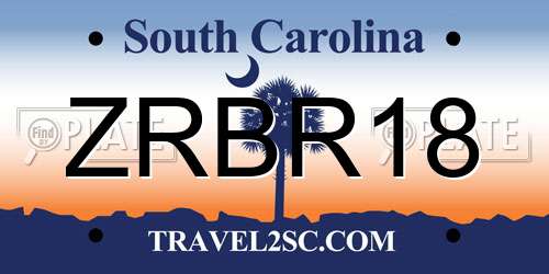 ZRBR18 South Carolina License Plate