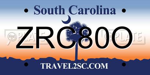 ZRC80O South Carolina License Plate