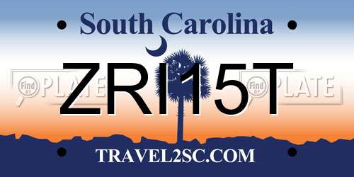 ZRI15T South Carolina License Plate