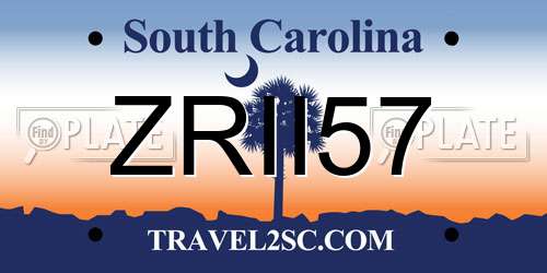 ZRII57 South Carolina License Plate