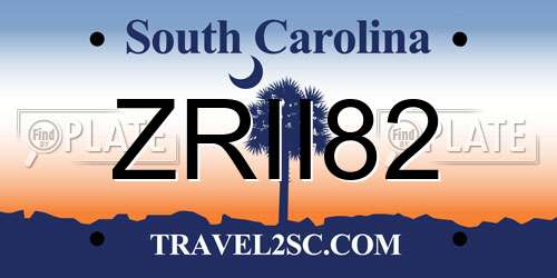 ZRII82 South Carolina License Plate