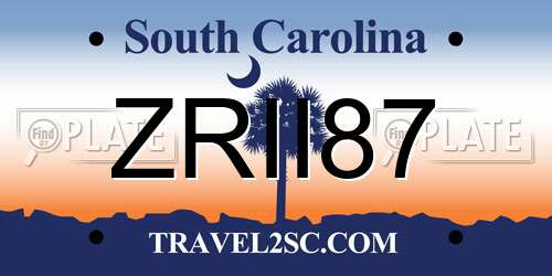 ZRII87 South Carolina License Plate