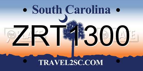 ZRT1300 South Carolina License Plate