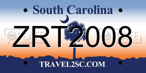 ZRT2008 South Carolina License Plate