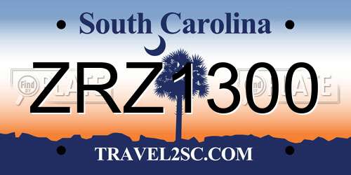 ZRZ1300 South Carolina License Plate