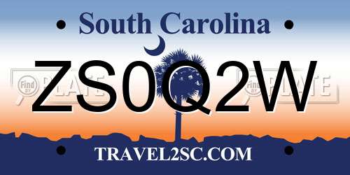 ZS0Q2W South Carolina License Plate