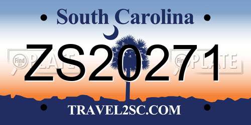 ZS20271 South Carolina License Plate
