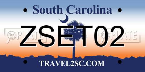 ZSET02 South Carolina License Plate