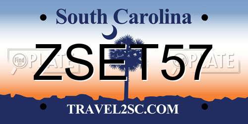 ZSET57 South Carolina License Plate