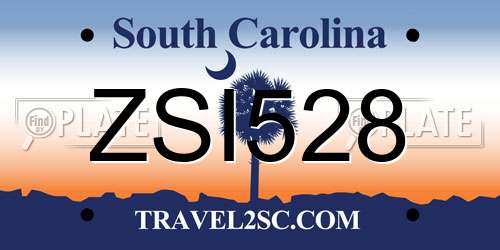 ZSI528 South Carolina License Plate