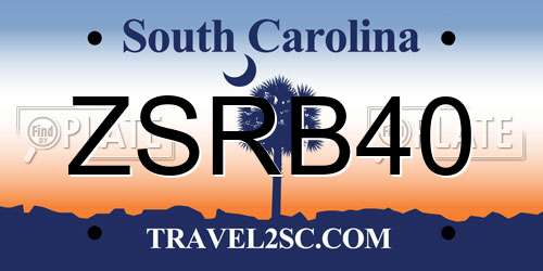 ZSRB40 South Carolina License Plate