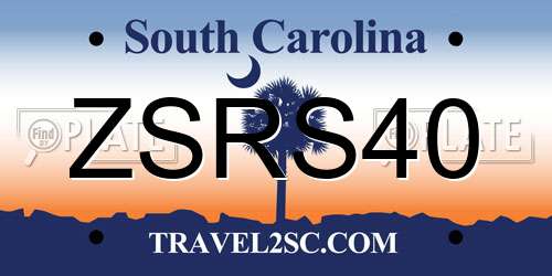 ZSRS40 South Carolina License Plate
