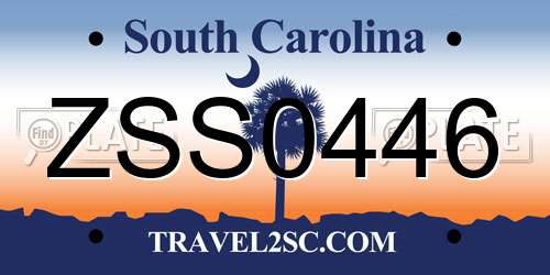 ZSS0446 South Carolina License Plate