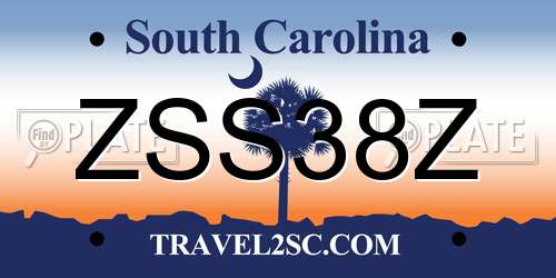 ZSS38Z South Carolina License Plate