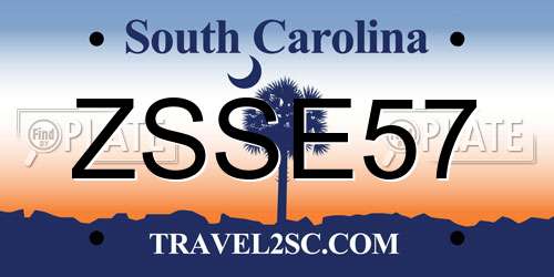 ZSSE57 South Carolina License Plate