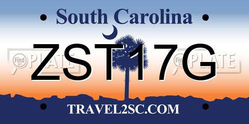ZST17G South Carolina License Plate
