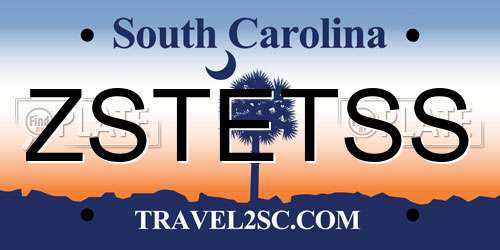 ZSTETSS South Carolina License Plate