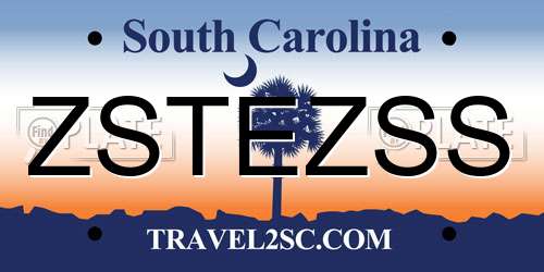 ZSTEZSS South Carolina License Plate