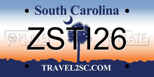 ZSTI26 South Carolina License Plate