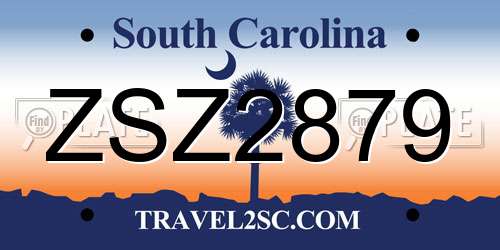 ZSZ2879 South Carolina License Plate