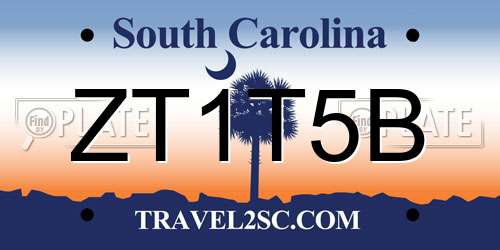 ZT1T5B South Carolina License Plate