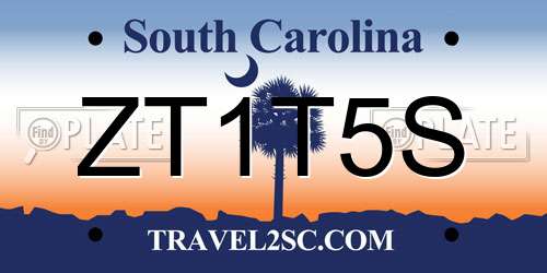 ZT1T5S South Carolina License Plate
