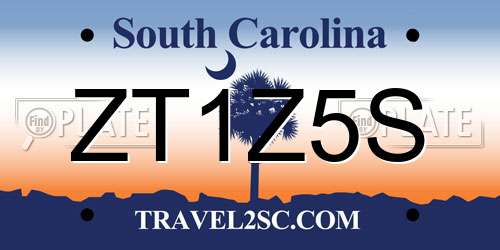 ZT1Z5S South Carolina License Plate