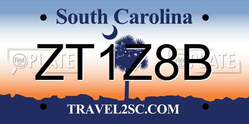 ZT1Z8B South Carolina License Plate