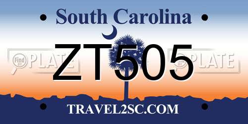 ZT505 South Carolina License Plate