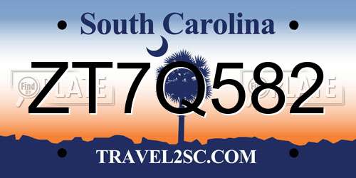 ZT7Q582 South Carolina License Plate