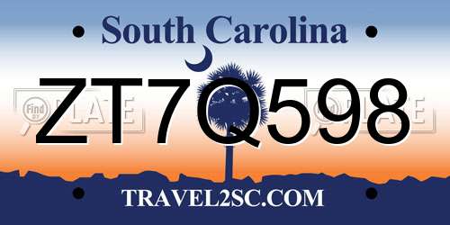 ZT7Q598 South Carolina License Plate