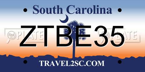 ZTBE35 South Carolina License Plate