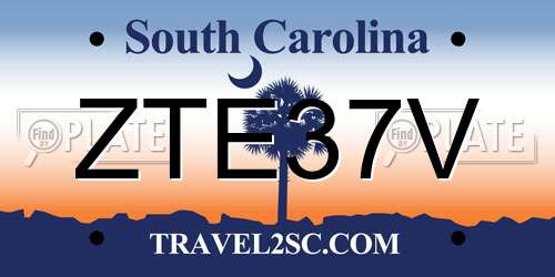 ZTE37V South Carolina License Plate