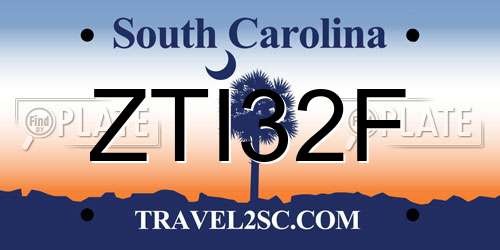 ZTI32F South Carolina License Plate
