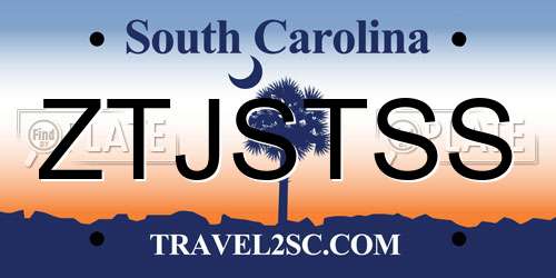 ZTJSTSS South Carolina License Plate