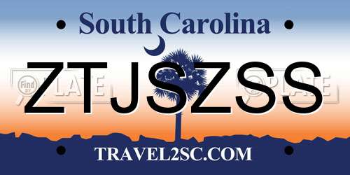 ZTJSZSS South Carolina License Plate