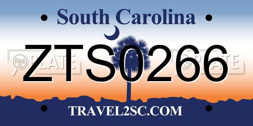 ZTS0266 South Carolina License Plate