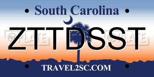 ZTTDSST South Carolina License Plate