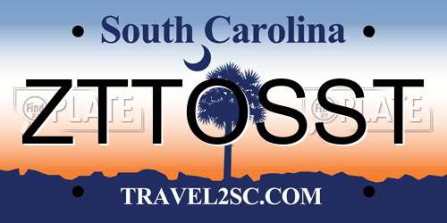 ZTTOSST South Carolina License Plate