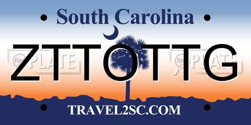 ZTTOTTG South Carolina License Plate