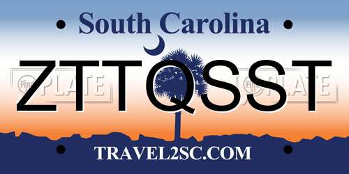 ZTTQSST South Carolina License Plate