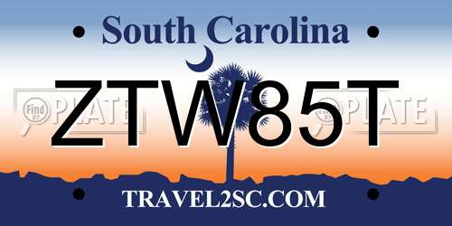 ZTW85T South Carolina License Plate
