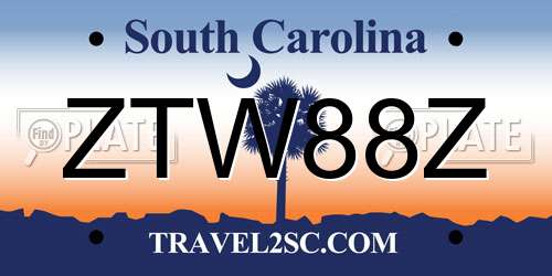 ZTW88Z South Carolina License Plate